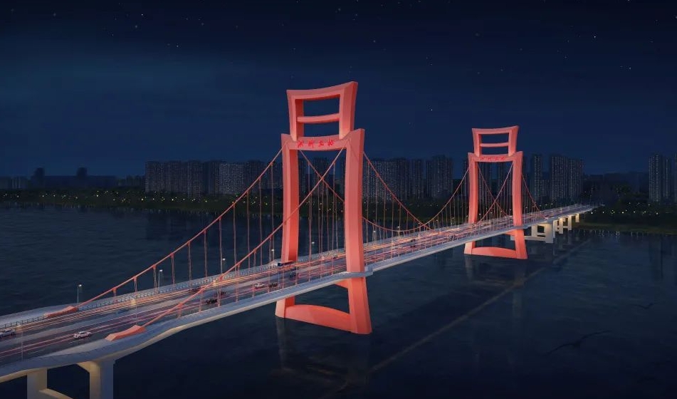 南昌市洪州大桥跨江段主线下部结构全部施工完成