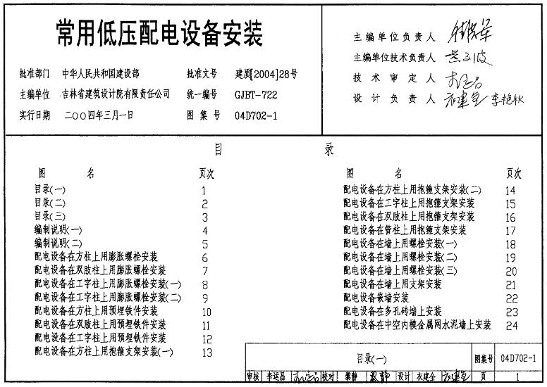 04D702-1 常用低压配电设备安装图集为低压配电设备的安装提供了全面的指导和规范，涵盖了设备的选择、安装位置、接线方式、安全注意事项等多个方面。遵循这些规范进行安装，可以确保低压配电系统的正常运行，提高建筑内电能的分配效率和安全性