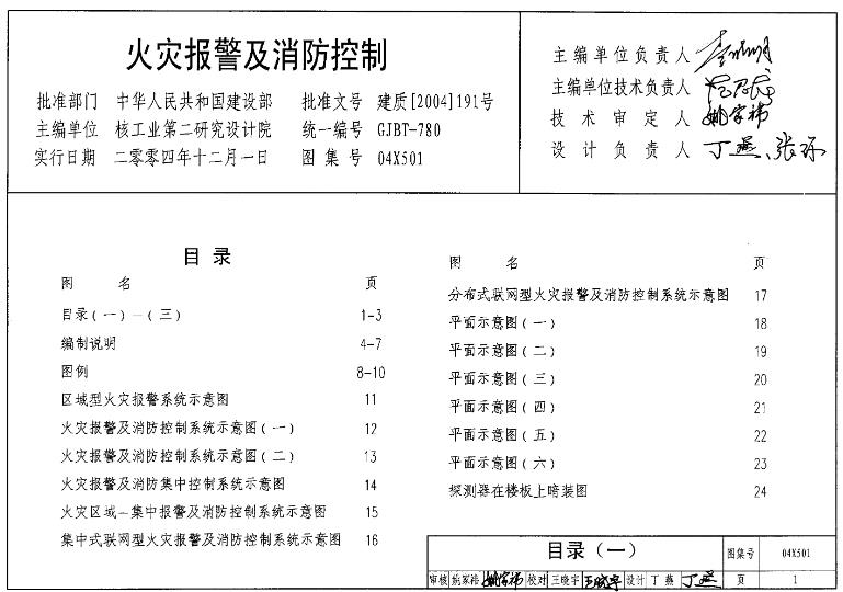 本图集适用于新建、扩建和改建的工业企业及民用建筑的火灾自动报警及消防控制的工程设计和安装。消防控制部分包括消防水泵及消防风机两部分。