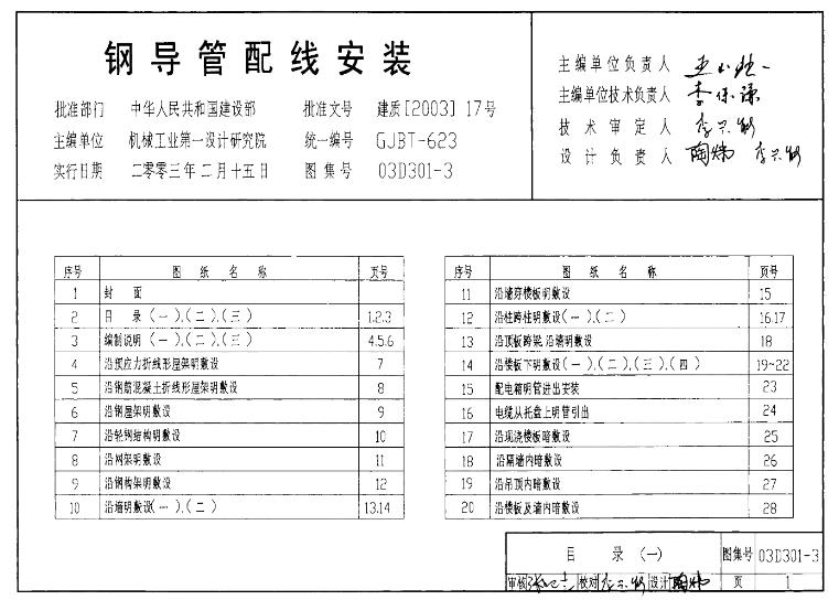 03D301-3 钢导管配线安装
