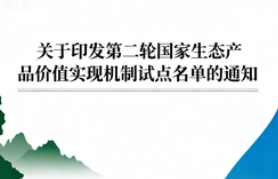 关于印发第二轮国家生态产品价值实现机制试点名单的通知